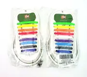 Inmaker Good Bye Tie Rainbow Silicone 9+9 Adults No Tie Shoelaces 2 Pairs