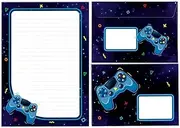 Writing Paper Set Letter Pad with Envelope for Boys Children Game Children's Motif Notepad Lined (A5 Pad with 25 Sheets + 15 Envelopes)