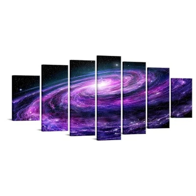 iKNOW FOTO Huge 7 Pieces Canvas Prints Hubble Space Image Poster SPIRAL GALAX...