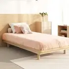 Oikiture Bed Frame Single Size Wooden Bed Base Timber Floating Beds