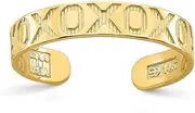 [JewelryWeb] 14ct Yellow Gold Polished X and O Pattern toe ring