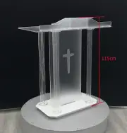 Plexiglass Church Speech Podium Acrylic Lectern Pulpit Event Wedding Pray Stand