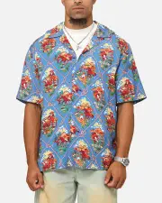 [CHAMPION] Champion Route 40 Drifter Button Up Shirt Teal - Size L L Teal