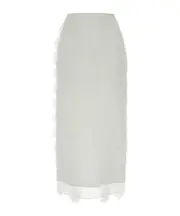 Cecilie Bahnsen Rear Slit Tulle Olympia Skirt UK10 white