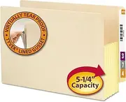 Smead End Tab File Pocket, Reinforced Straight-Cut Tab, 5-1/4" Expansion, Fully-Lined Gusset, Legal Size, Manila, 10 per Box (76174)