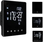 Smart Thermostat, Smart Thermostat Temperature Controller for Water Heating LCD Display Touch Screen Week Programmable Underfloor Heating Thermostats BlackNO-WiFi Water Heating