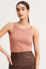 Brown Singlet Top Sleeveless - Size S, Women's Singlet