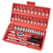 Beaiguna 46PCS Small Drive Socket Ratchet Wrench Screwdriver Set 1/4 Inch Met...