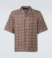 [Amiri] Amiri Ma Quad silk bowling shirt UK 15 brown