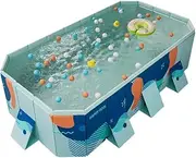 YYW Foldable Swimming Pools Square Above Ground Pool Full Sized Family Pools Garden Big Pool for Adult Kid Dog Outdoor Rust Resistant Easy to Assemble 10ft*65in*22in