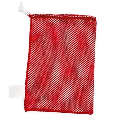 Mesh Equipment Bag – Heavy-Duty Nylon Drawstring Bag with Lock & 12" x 18" Red