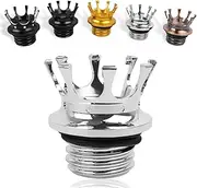 Worldmotop Motorcycle King Crown Gas Cap Fuel Tank Cover Right-hand Thread Reservoir Aluminum Oil Cap Compatible with Harley Sportster XL 883 1200 48 Dyna Touring Road King Softail (chrome)