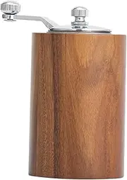 Dualoai Manual Coffee Bean Grinder Hand Crank Wooden Mill Coffee Grind for Travel Bar Home, Large