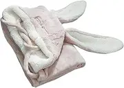 Hooded Blanket Soft Warm Rabbit Ear Hooded Blanket Wearable Polyester Plush Blanket for Home (11.5x26.5x7.5cm/4.5x10.4x3.0in)