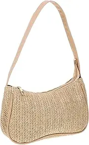 [WOFASHPURET] Inspired Straw Shoulder Bag Summer Crossbody Bag Casual Beach Handbag Straw Woven Design