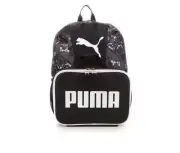 NWT! Puma Backpack 16.5" Detachable Lunchbox Black Gray White Camo