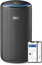 Philips Air Purifier 4200 Series, HEPA NanoProtect+Double Active Carbon Filter, CADR 600m3/h for 156m2, Quiet, Intelligent and Energy efficient, Black (AC4221/11)