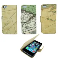 在飛比找樂天市場購物網優惠-H12地球紋iphone5S/5保護皮套(加螢幕保護貼)(顏