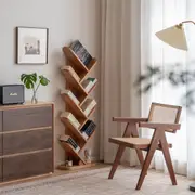 FAS-Graded Solid American Oak Tree Branch Eight-Tier Walnut Bookshelf/Display Shelf Tree