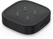 Leonids Charger for Fitbit Versa 4&Versa 3, USB-C Portable Travel Wireless Charging Dock for Fitbit Senese/Sense 2(Only The Charging Dock) (Black, USB-C)