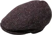 [Hanna Hats] for Men Donegal Tweed Vinatge Flat Cap - Driving Cap - Made in Ireland -100% Wool Tweed (US, Alpha, Medium, Maroon & Charcoal Salt & Pepper), Maroon & Charcoal Salt & Pepper