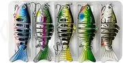 Aymzbd 5PCS Multi-Jointed Fishing Lures, Realistic and Portable Bionic Swim Baits with Sharp Hooks for Adults
