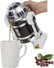 Portable French Press Coffee Bottle, Robot Shaped Travel French Press Coffee Maker, Hand Punch Espresso Coffee Maker Machine,950ml