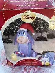 RARE Disney Eeyore 3 Ft. Holiday Airblown Inflatable Brand New!!