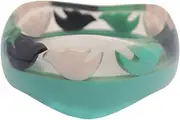 [Pure Hands] Vivid Floaters - Multicolor Curvaceous Design Charming Resin Bangle Bracelet for Teens & Adult.