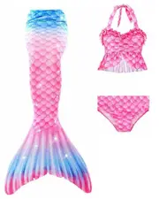 Pink Blue Mermaid Swimsuit Girls Costume