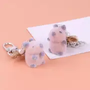 Handcrafted Groundhog Shaped Charm for Keys Or Bags Felt Animal Pendant Keyring