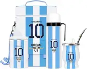 Complete Yerba Mate Kit - Includes Premium Argentina Captain NO.10 Mate Cup, Bombilla(Straw), 1000ml Insulated Bottle, Matera Bag, Container Yerbero, Tea Filter and Shaving Set