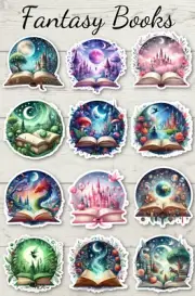 Fantasy Books / Bookish / Reading / Book lovers / Kindle Stickers - 12 pcs