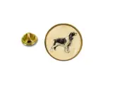 pins pin's badge metal lapel hat button dog brittany spaniel