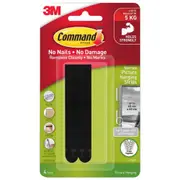 3M Command UU013005028 Picture Hanging Strips 17207BLK-4 Narrow Black - Pack of 4 Sets [UU013005028]