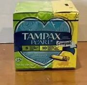 Tampax Pocket Pearls Super & Regular Compact Tampons Duopack 18 Count Unscented