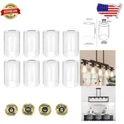 8 Pack Clear Glass Lamp Shades - Elegant Cylinder Globe Shades for Any Fixture