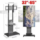 Rotating Mobile TV Cart Portrait to Landscape Floor TV Stand for 32-65inch Panel