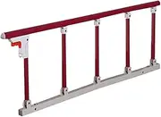 Folding Bed Rail Metal Disabled Safety Assist Handle for Elderly Adults Toddler Bedside Grab Bar Bumper Handicap Sleep Security Protection (Color:Red, Size:121x115x40cm)