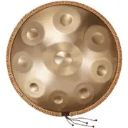 Vevor 55x55x25cm Handpan Drum Golden with 9 Notes D Minor Steel with Mallets for Adult