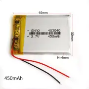 3.7V 450mAh Lipo Rechargeable Battery For MP3 GPS Smart Watch Speaker 403040