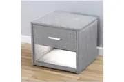 Nicole Fabric Bedside Table with LED light