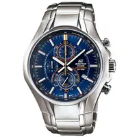 在飛比找PChome24h購物優惠-CASIO EDIFICE 雅緻科技三眼時尚運動錶(藍)