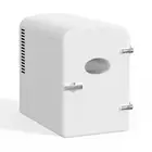 Mini Fridge with Observation Window Warmer and Cooler 9 Cans 6L Portable White