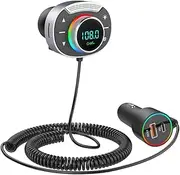 Fahgaer Car Bluetooth 5.0 FM Transmitter PD 30W QC3.0 Fast Charger Wireless Handsfree Audio Receiver MP3 Music Player