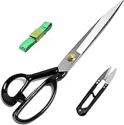 Dressmaking Scissors Fabric Scissors with Thread Cutter and Tape Measure - Professional Textile Scissors Sharp 21 cm Stainless Steel for Cutting Fabric, Clothing, Textiles, Leather, Sewing,
