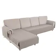 L Shape Sectional Couch Covers 2-Piece 100% Waterproof Pet Couch Covers for Sectional Sofa Washable(Left Chaise + 2/3 Seat Sofa,Light Brown)