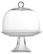 Fortessa Jupiter Glass 8.5in Mini Cake Stand & Dome Set
