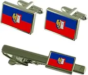 [Select Gifts] Gliwice City Poland Flag Cufflinks Tie Clip Box Gift Set