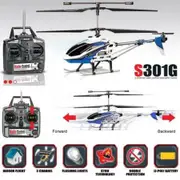 Syma S301G 3.5CH RC Helicopter with Gyro RGB Light EU Plug - Blue
